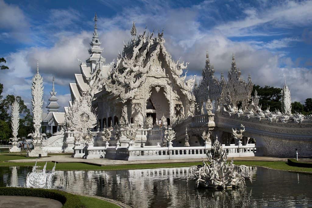 a beautiful white temple in Chiang Rai