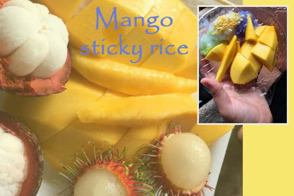 a delicious bowl of mango sticky rice
