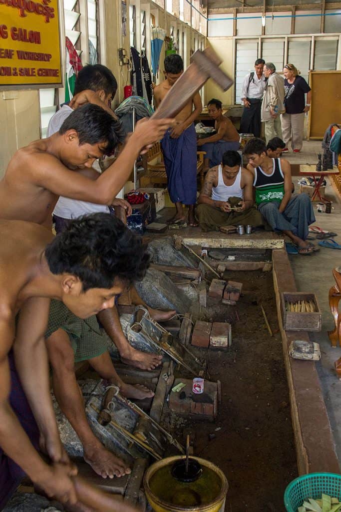 working mens in the gold factory