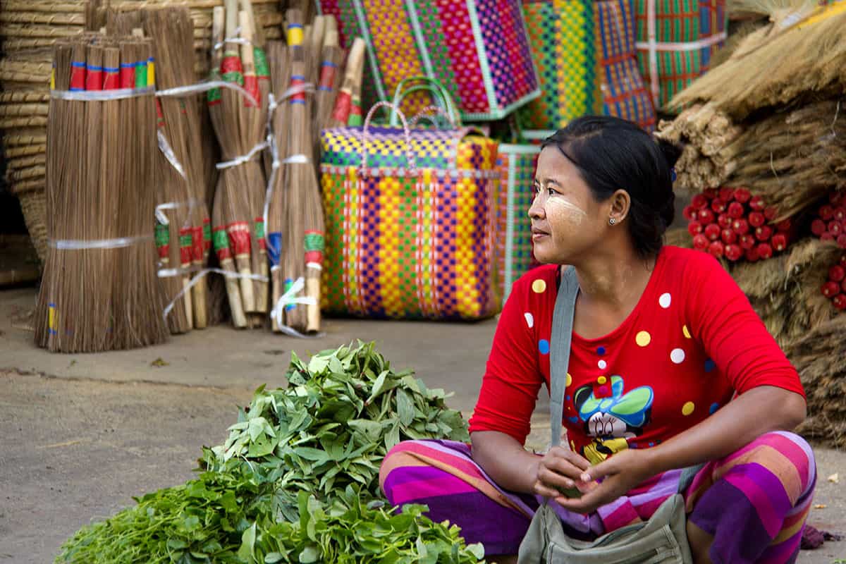 a burmese vendor in the market