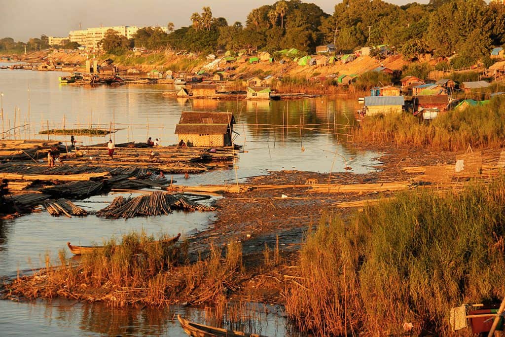 sunset on Irrawaddy River