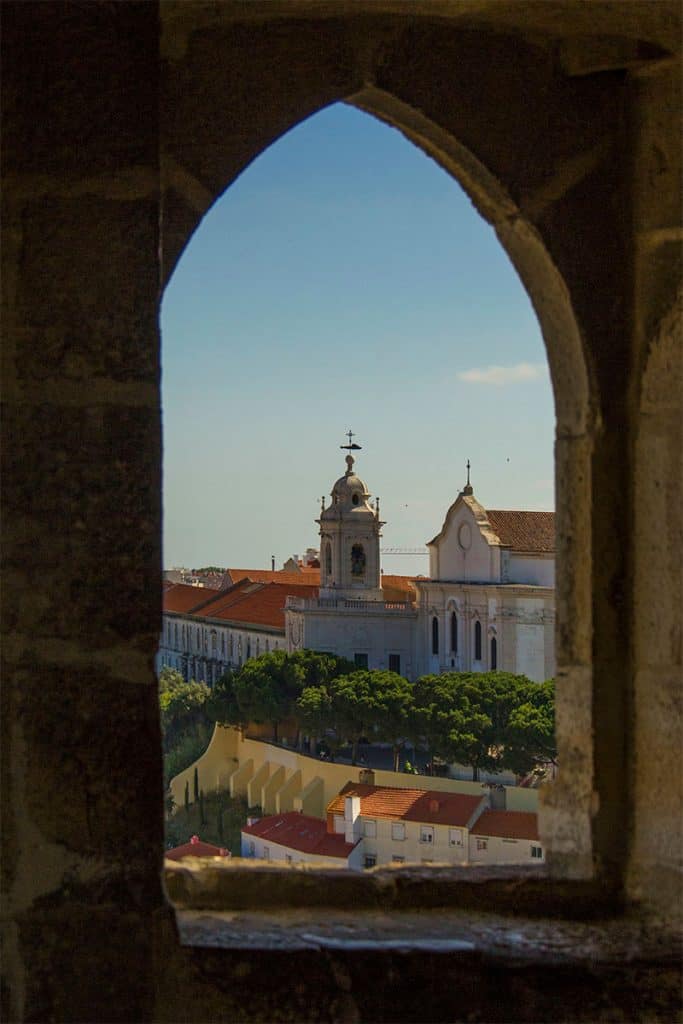 a view from a window in São Jorge Castle