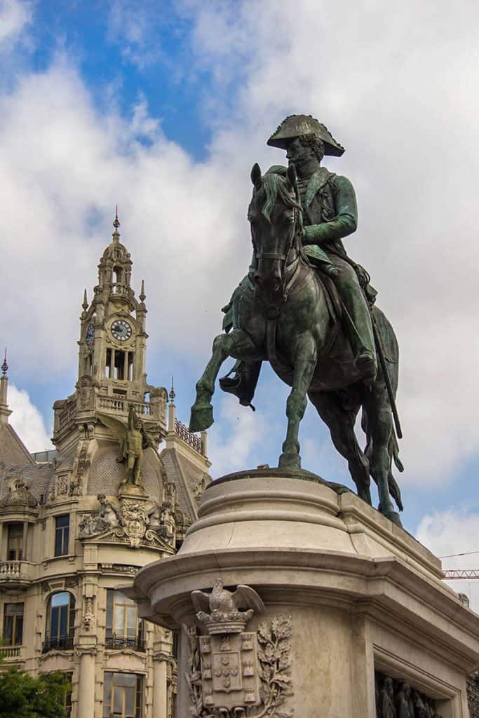 statue in Praça da Liberdade Porto