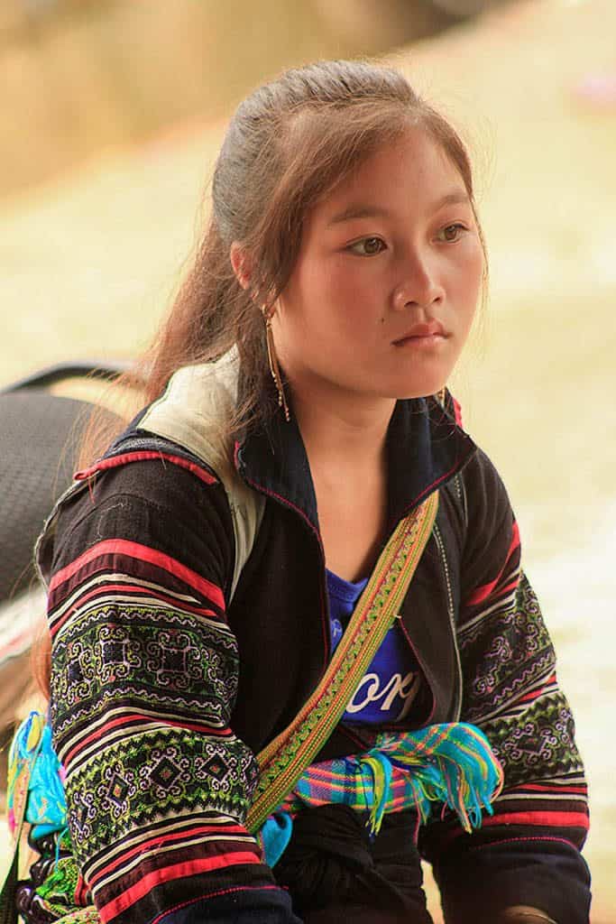 Girl from Sapa with traditional outfit