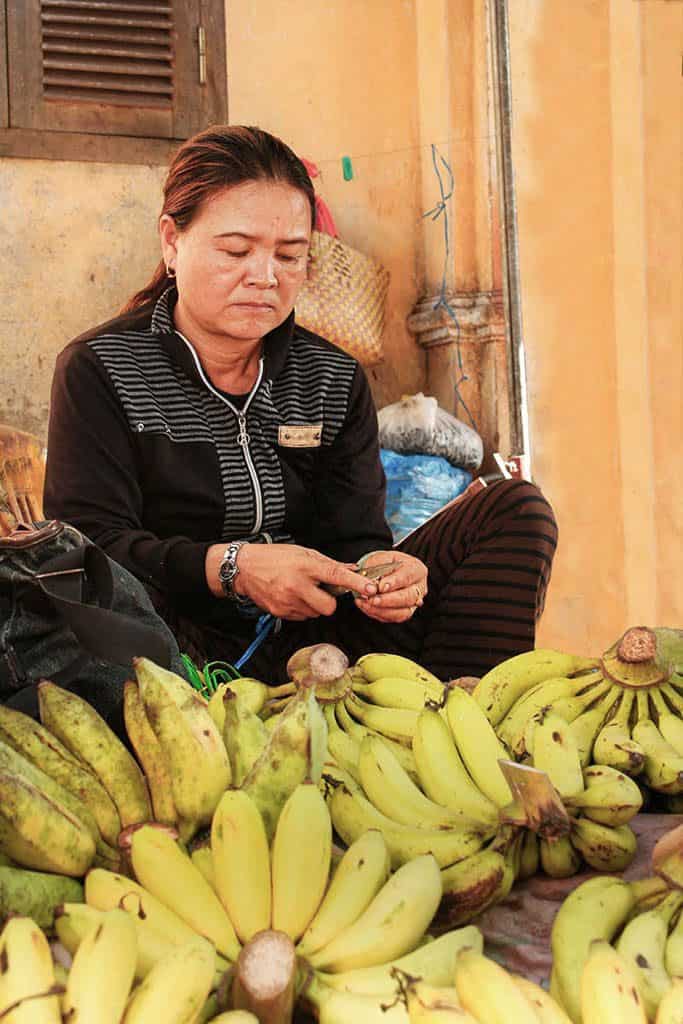 Woman selling bananas Vietnam