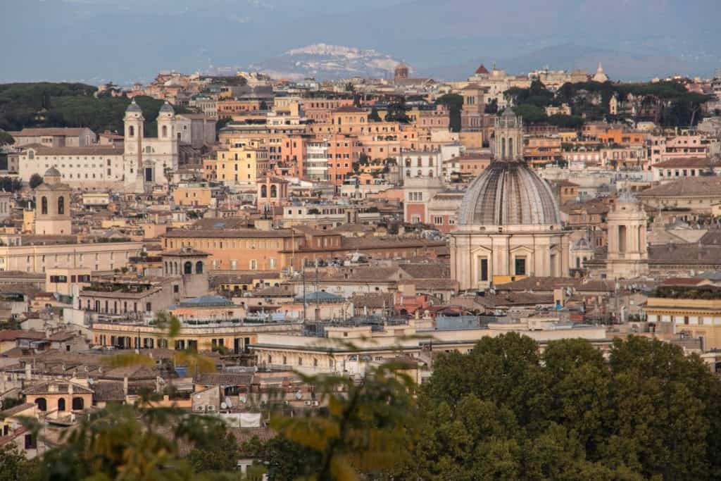 a view over Rome's sunset