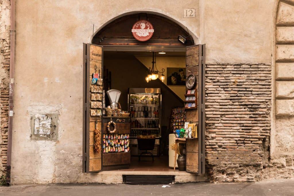Italian store old Jewish Quarter in Rome
