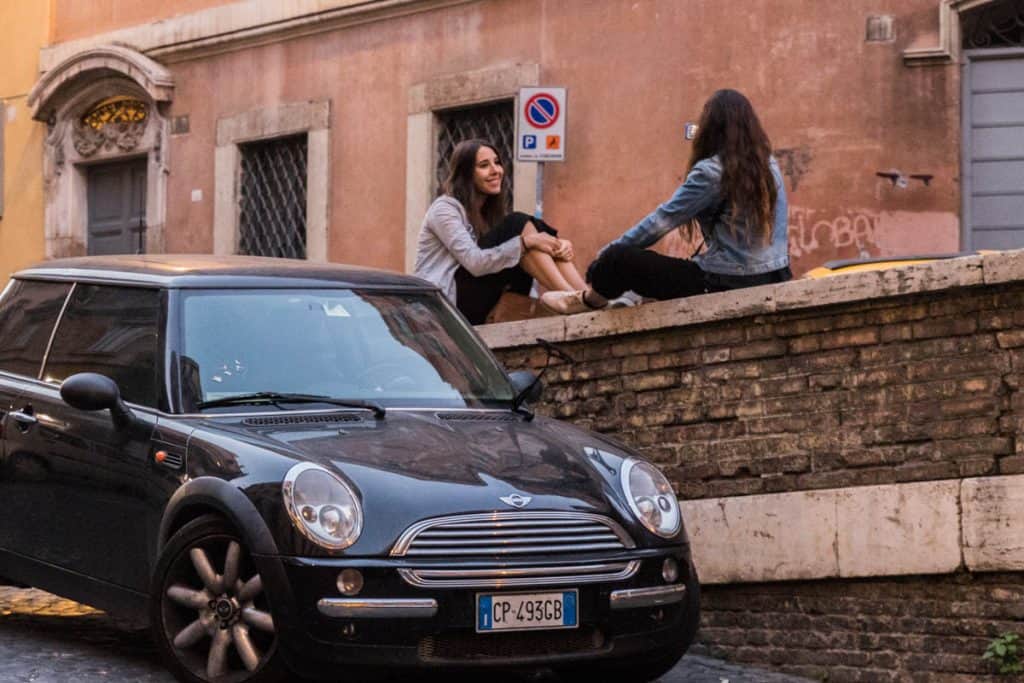 Girls having a laugh in Monti