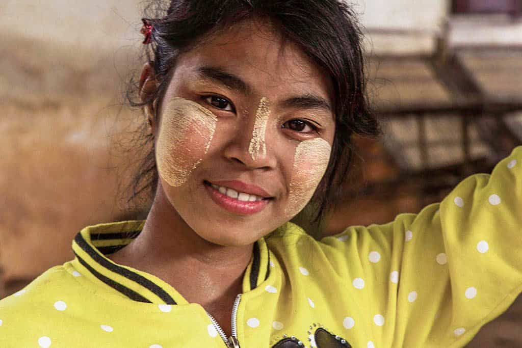 smiling burmese girl in myanmar burma