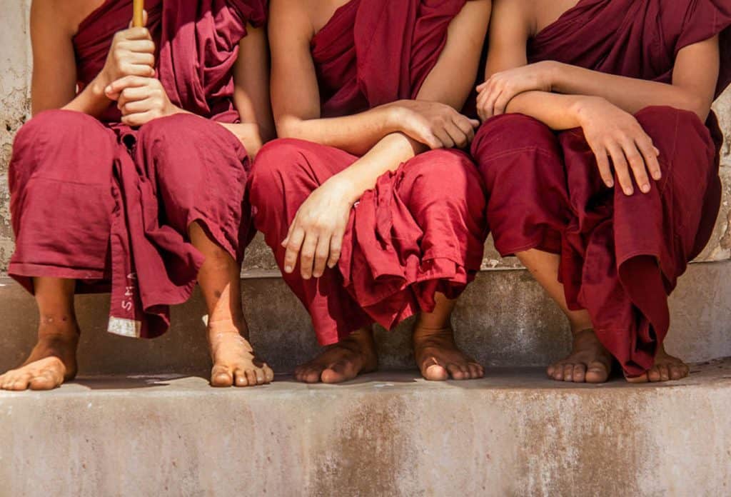 legs of three Burmese mons