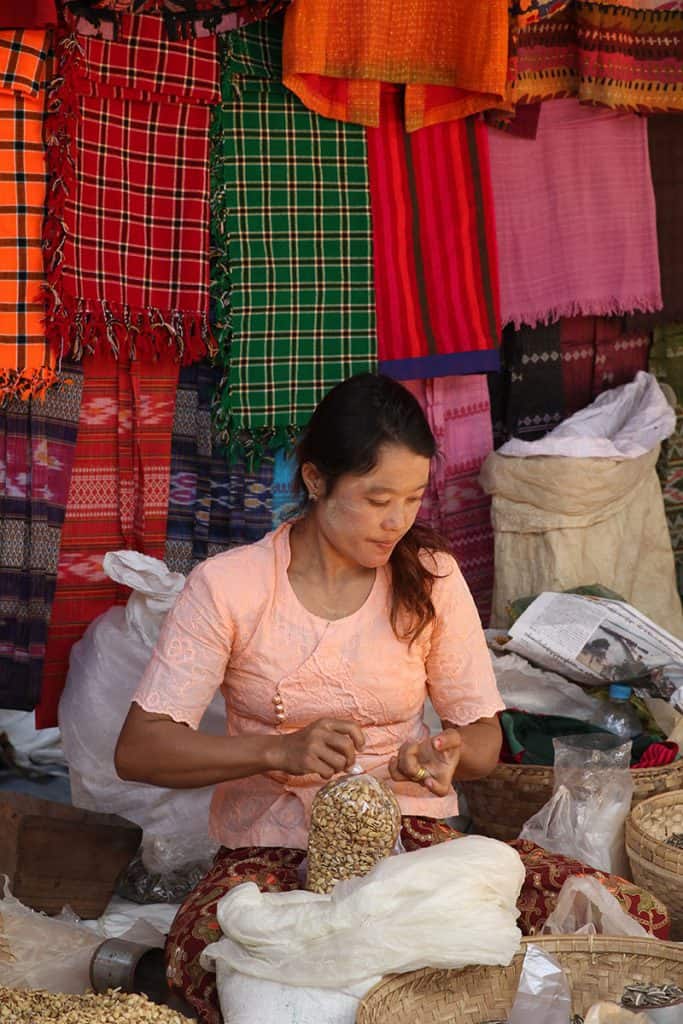 Woman selling snacks