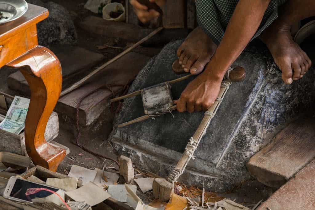 making gold leaf in mandalay myanmar