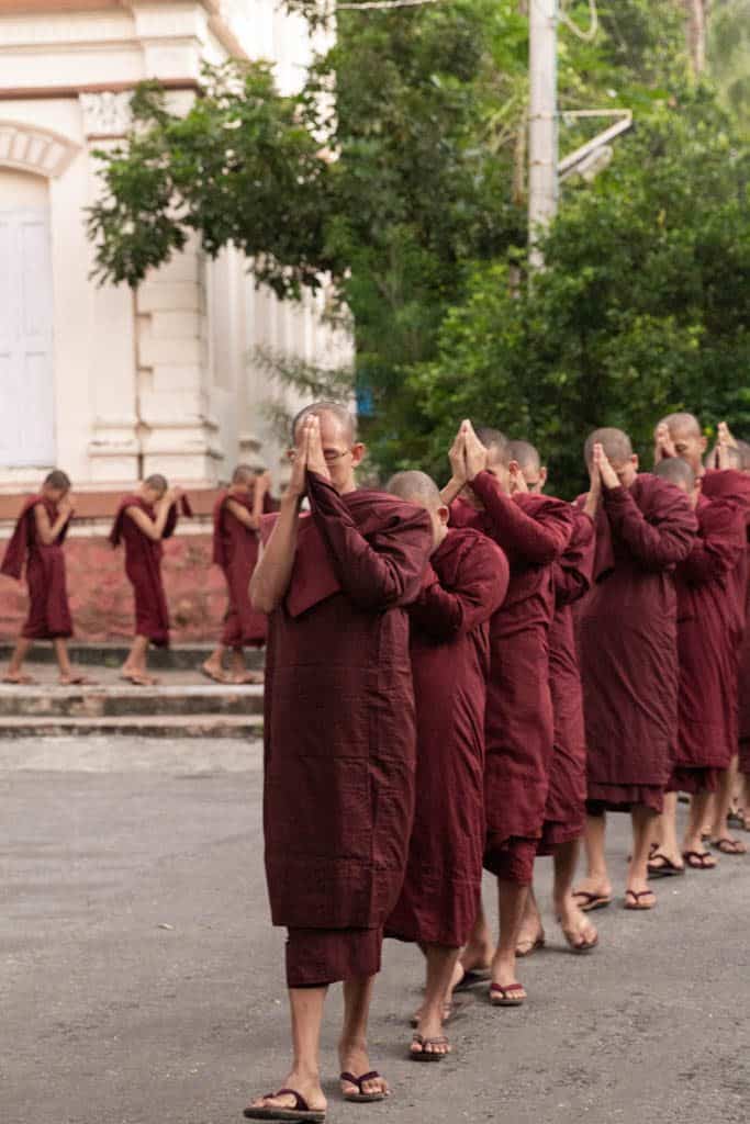 monks are praying in mandalay myanmar