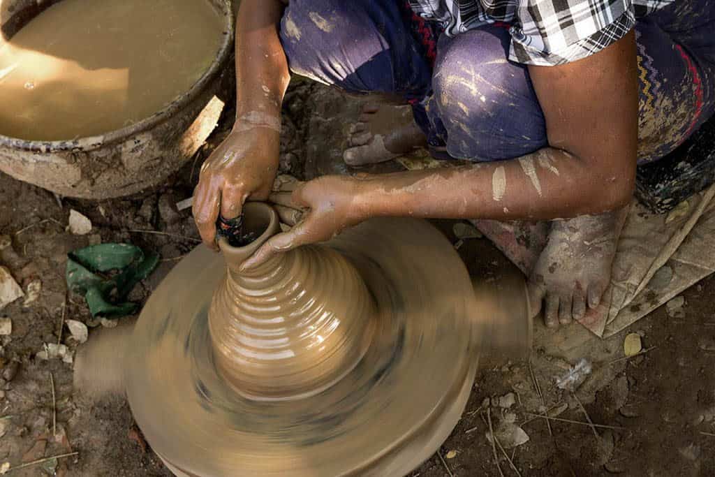clay making in myanmar burma