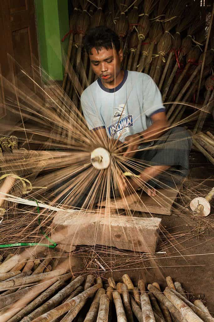 broom maker in burma