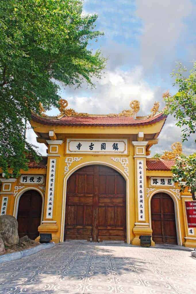 A yellow temple in Hanoi