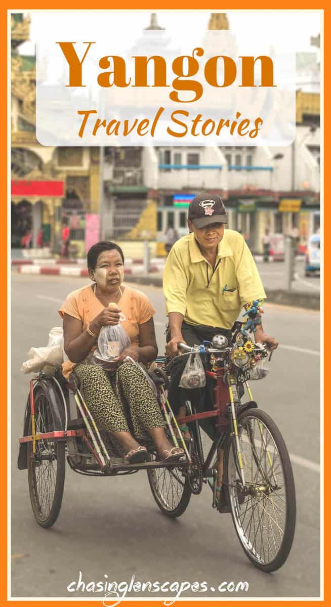 a couple riding on bicycle in Yangon