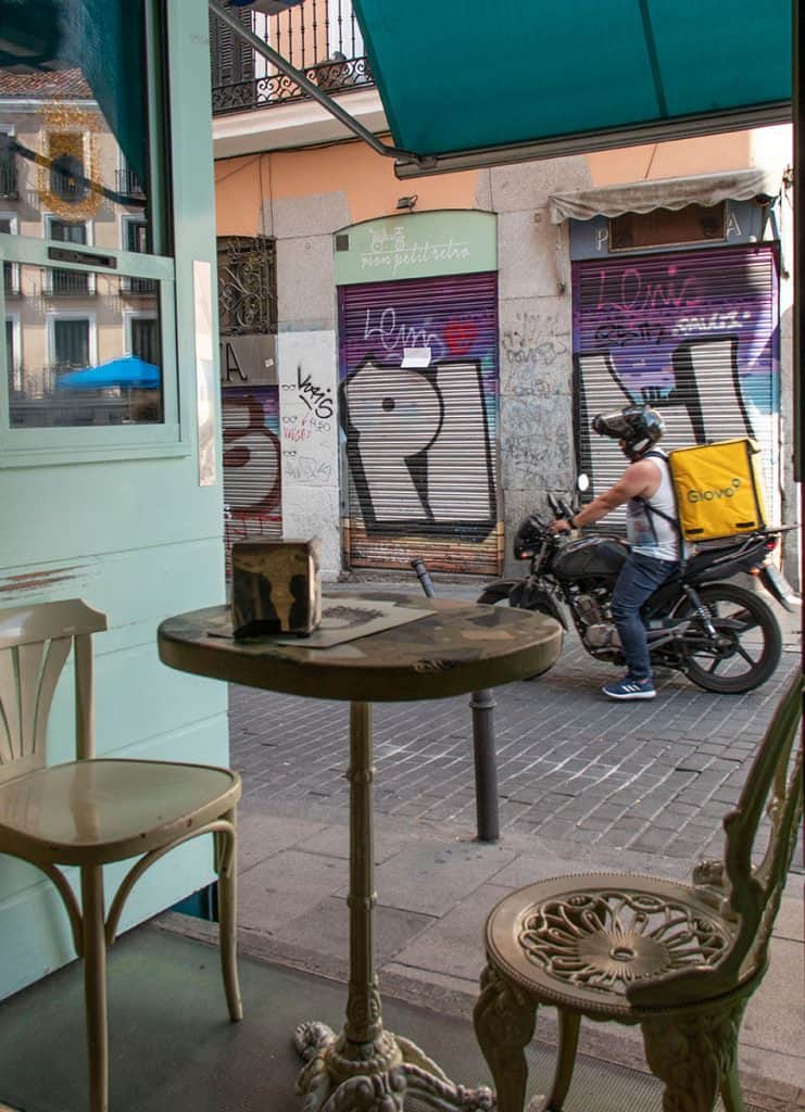 a corer in a coffee shop in madrid