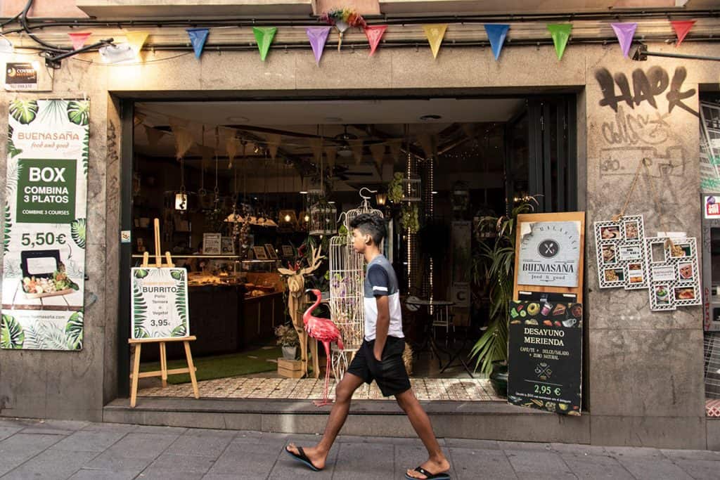 a man walking in malansana streets