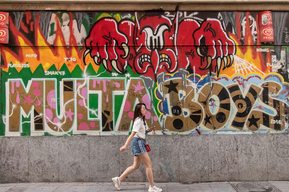 colorful graffiti in madrid