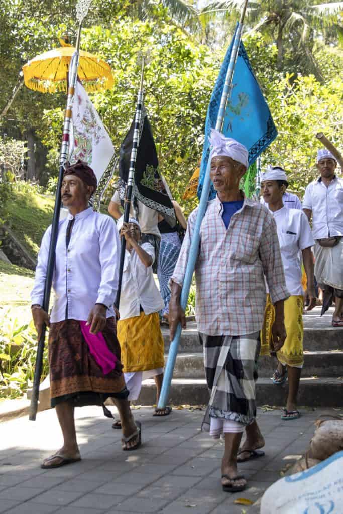 men in a traditional ceremony in bali