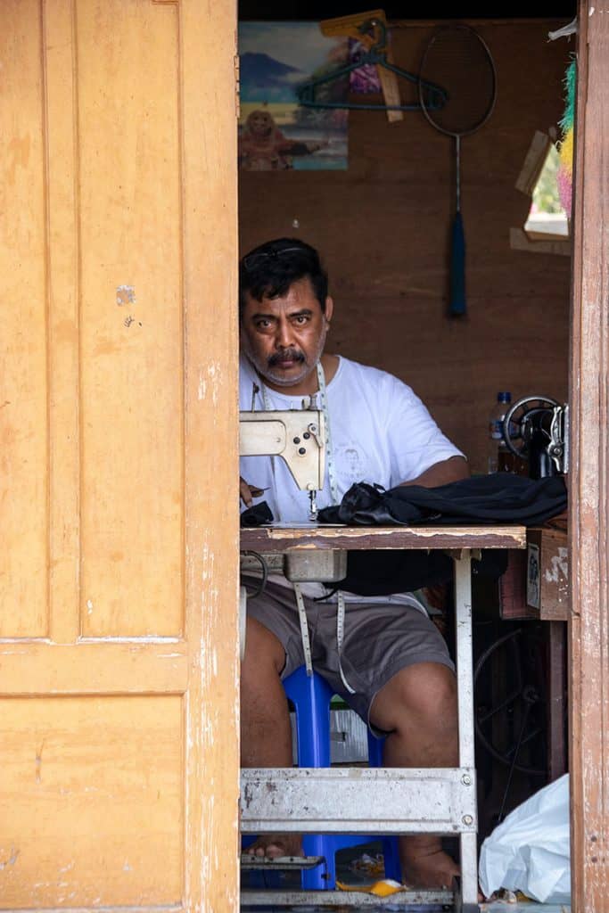 a local tailor in Munduk Bali