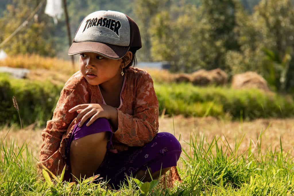 Balinese girl in the Munduk rice fields