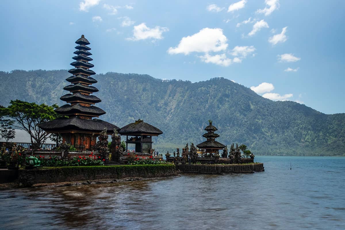 temple on the lake in Bali