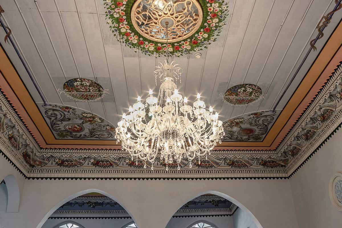 Hand pained ceilings at Efendi hotel in Acre Israel