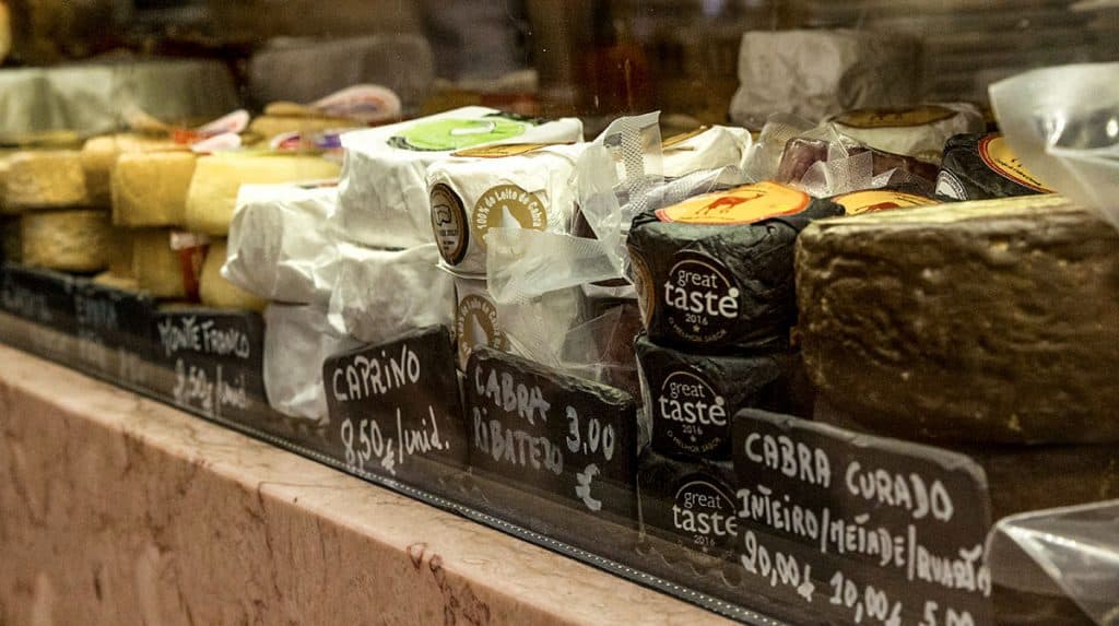 selections of goat cheese in Lisbon