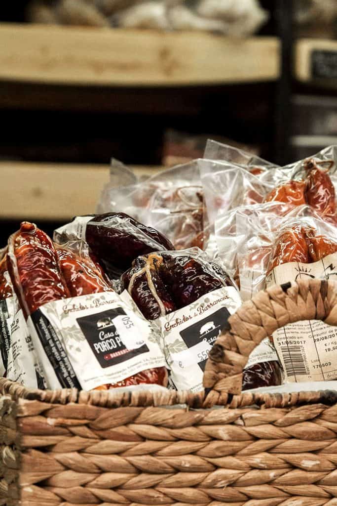 basket with delicious meat in Mercado da Ribeira lisbon