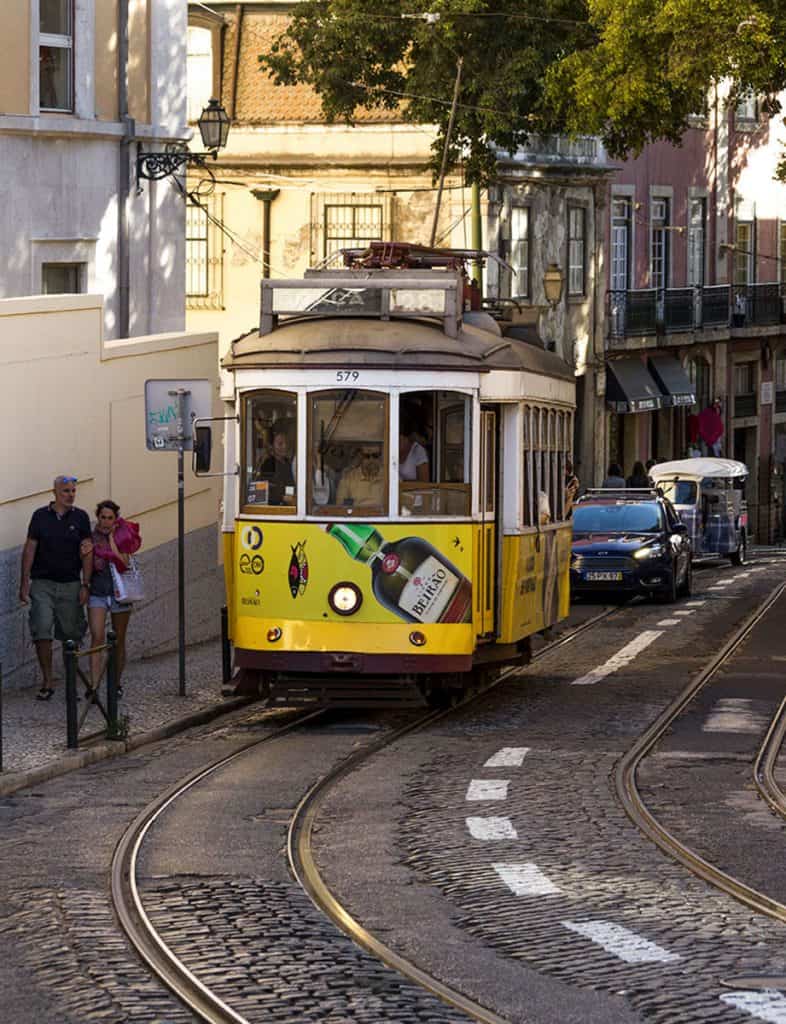 Lisbon yellow tram