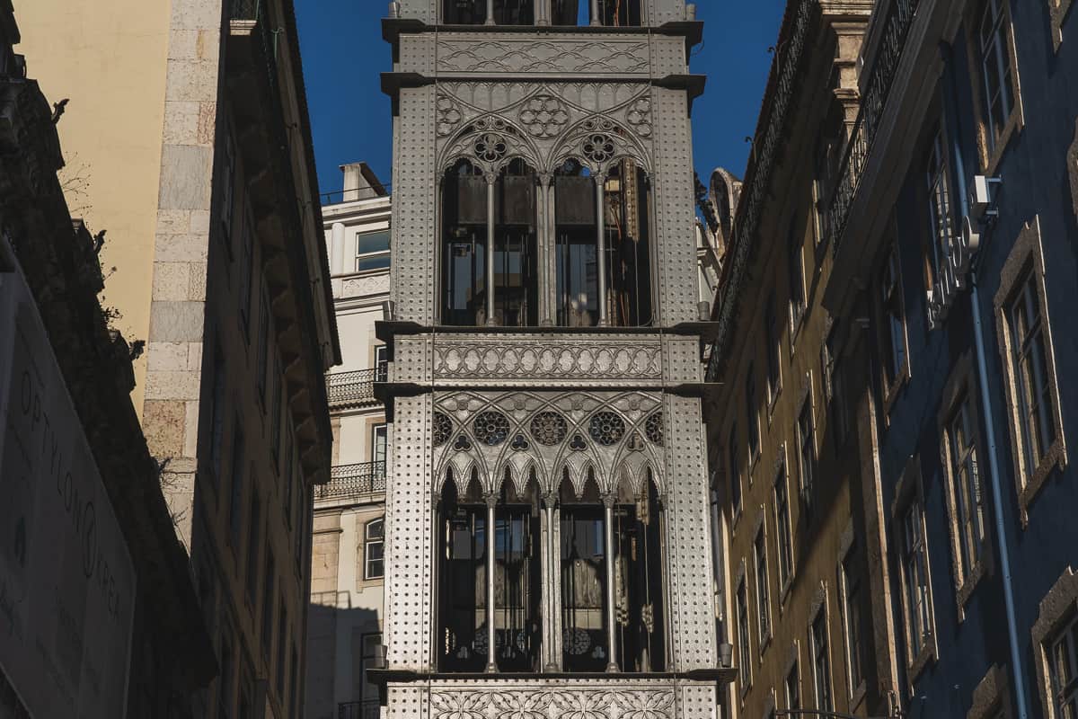 Santa justa lift in Lisbon Portugal