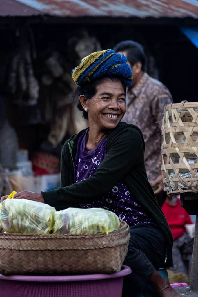 A pretty woman in Sidemen market in Bali