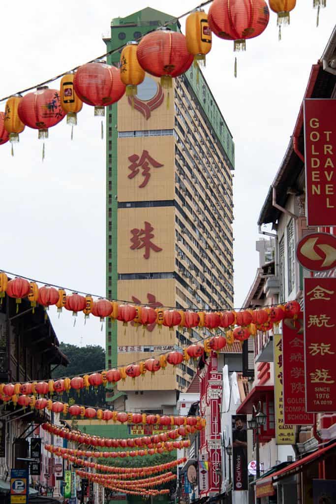 decorated Chinatown streets in Singapore