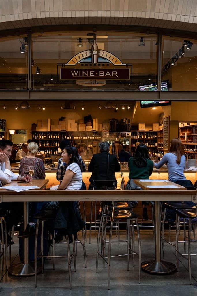 A wine bar in the Ferry Building Marketplace