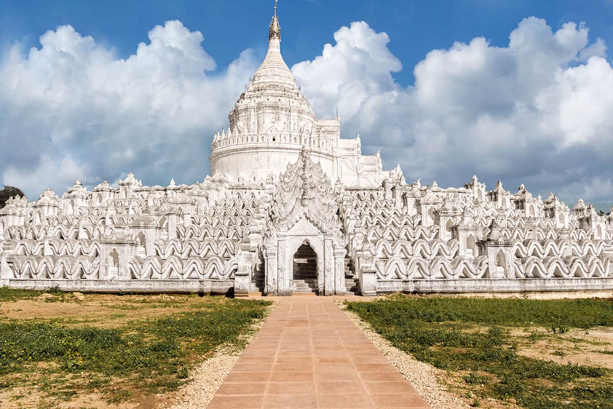 white pagoda in mandalay myanmar