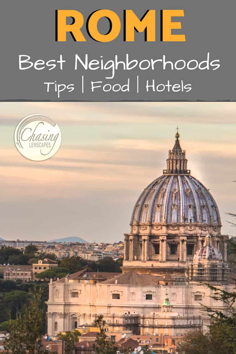 view of historic monuments in one of the neighborhoods in Rome