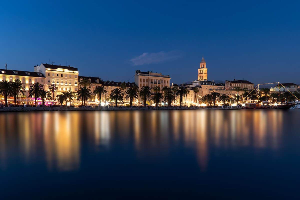 Split’s Promenade at night