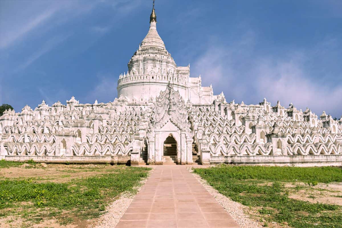 The White pagoda in Mingun Mandalay Myanmar