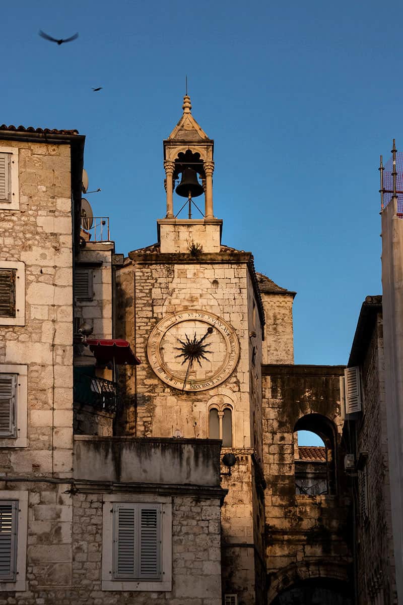 The clock in Split's old town in Croatia
