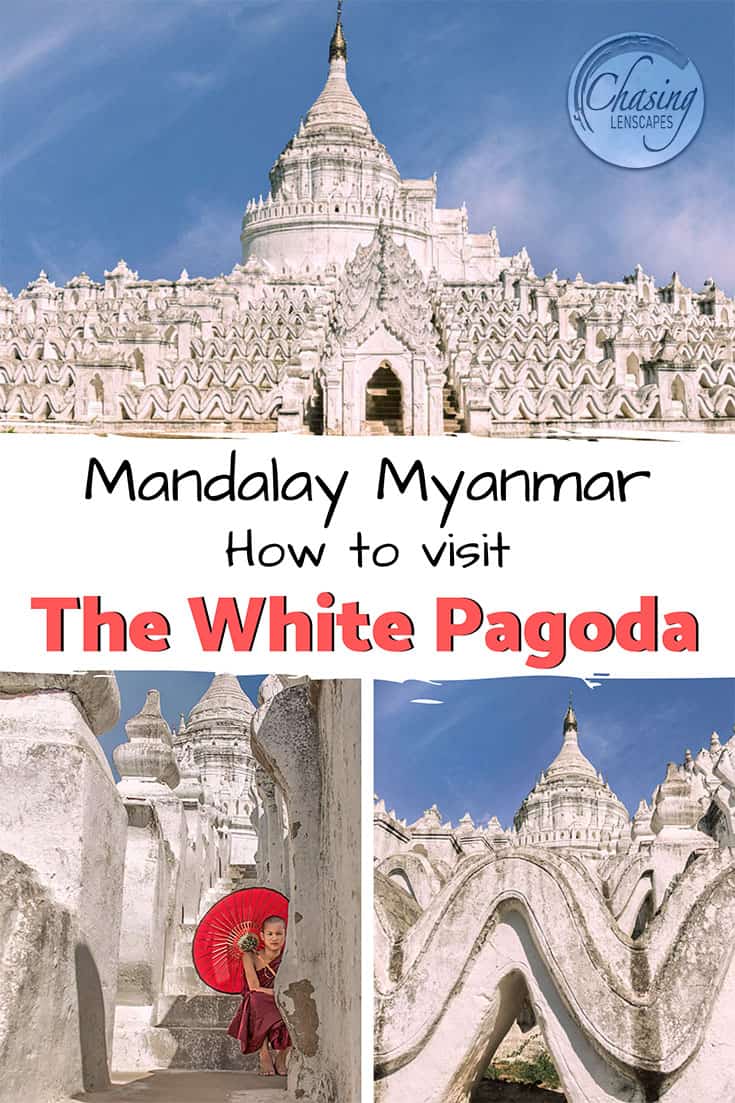 The unique wavey structure of the white pagoda in Mingun Myanmar
