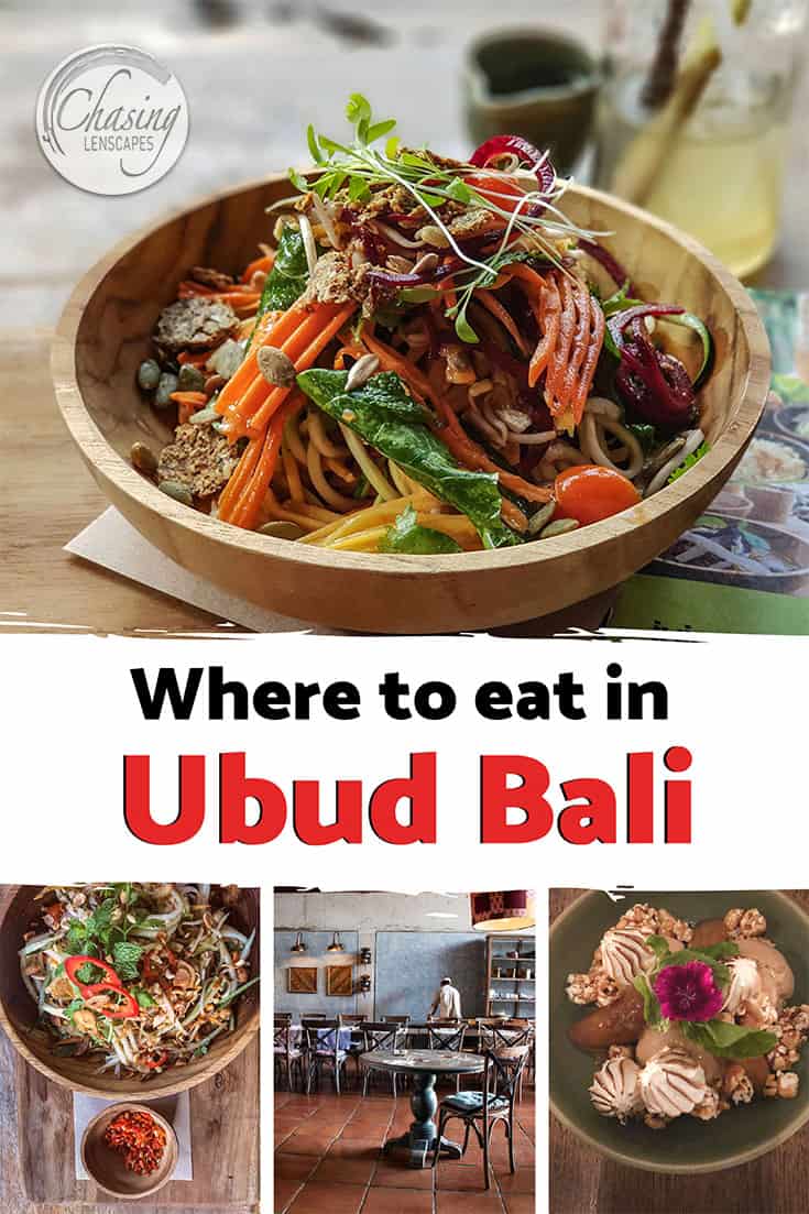 Bali Ubud Food Guide - pictures of salads and cafes