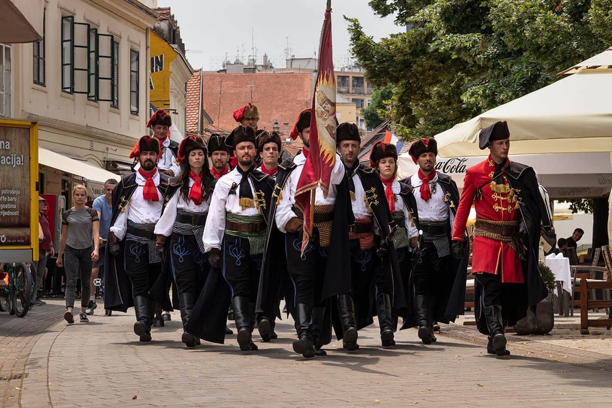 A parade in the upper town of Zagreb