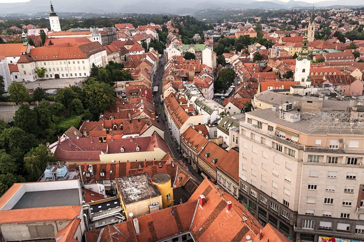 The view of Gradec in Zagreb Croatia