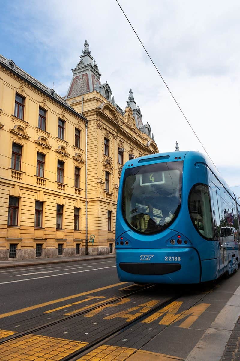 Blue Tram in Zagreb Croatia