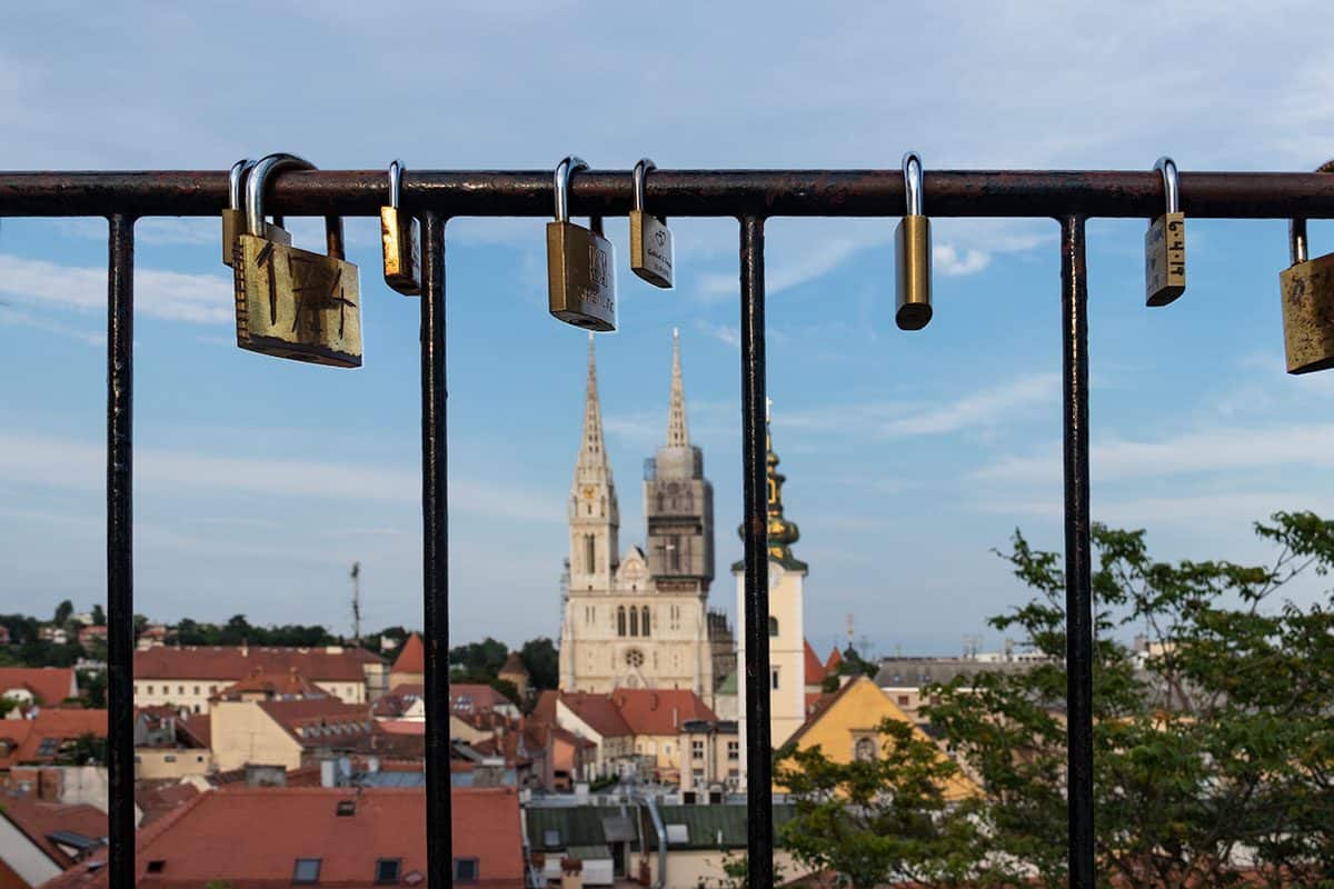 Love locks in Zagreb Croatia