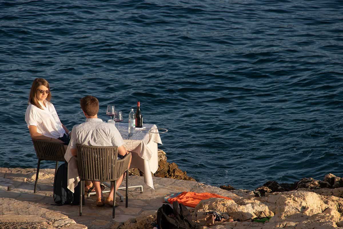 Dinner with a view in Rovinj restaurant