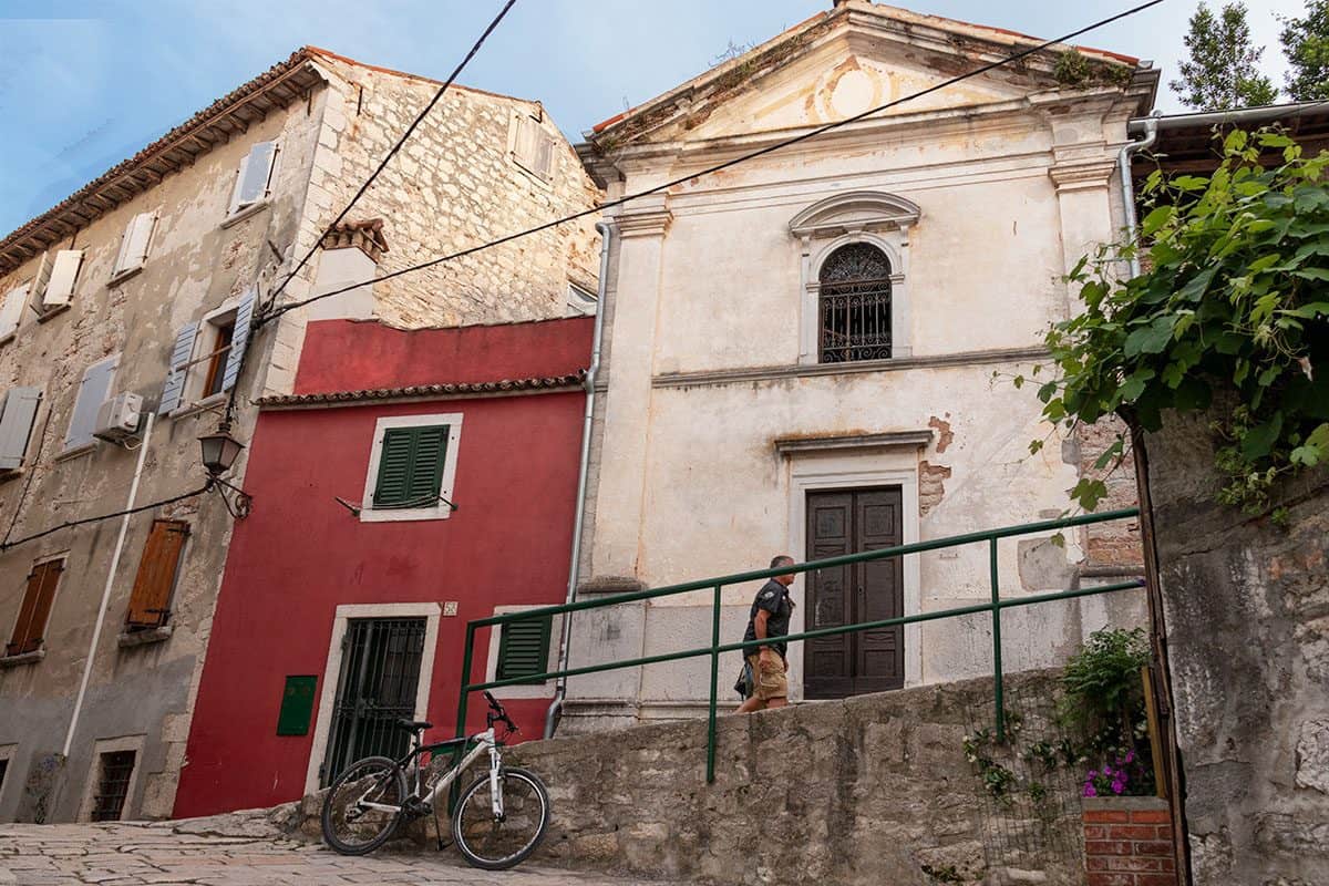 Colorful alleys in rovinj old town