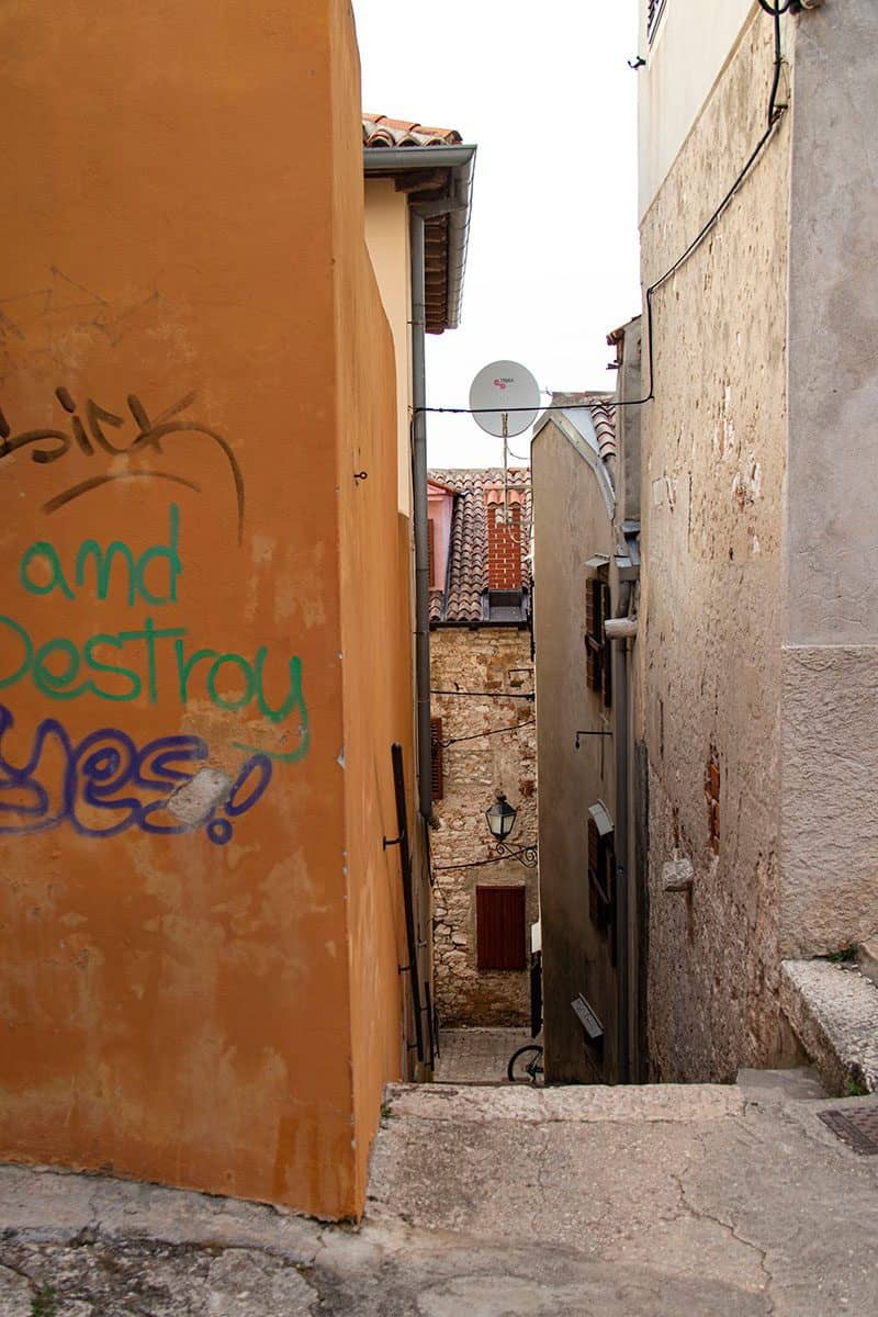 Rovinj alleys in the Istrian Peninsula Croatia